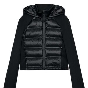 Zara Black Hybrid Puffer Jacket with Hood